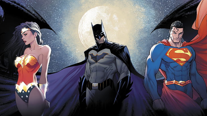 Superhero Comic Books, heroes, moon, bruce wayne, cloak Free HD Wallpaper