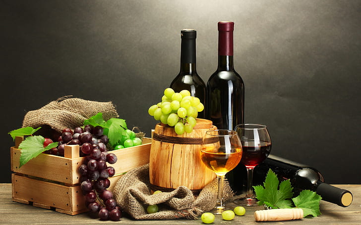 Wine, wine, grapes, Grapes, static Free HD Wallpaper