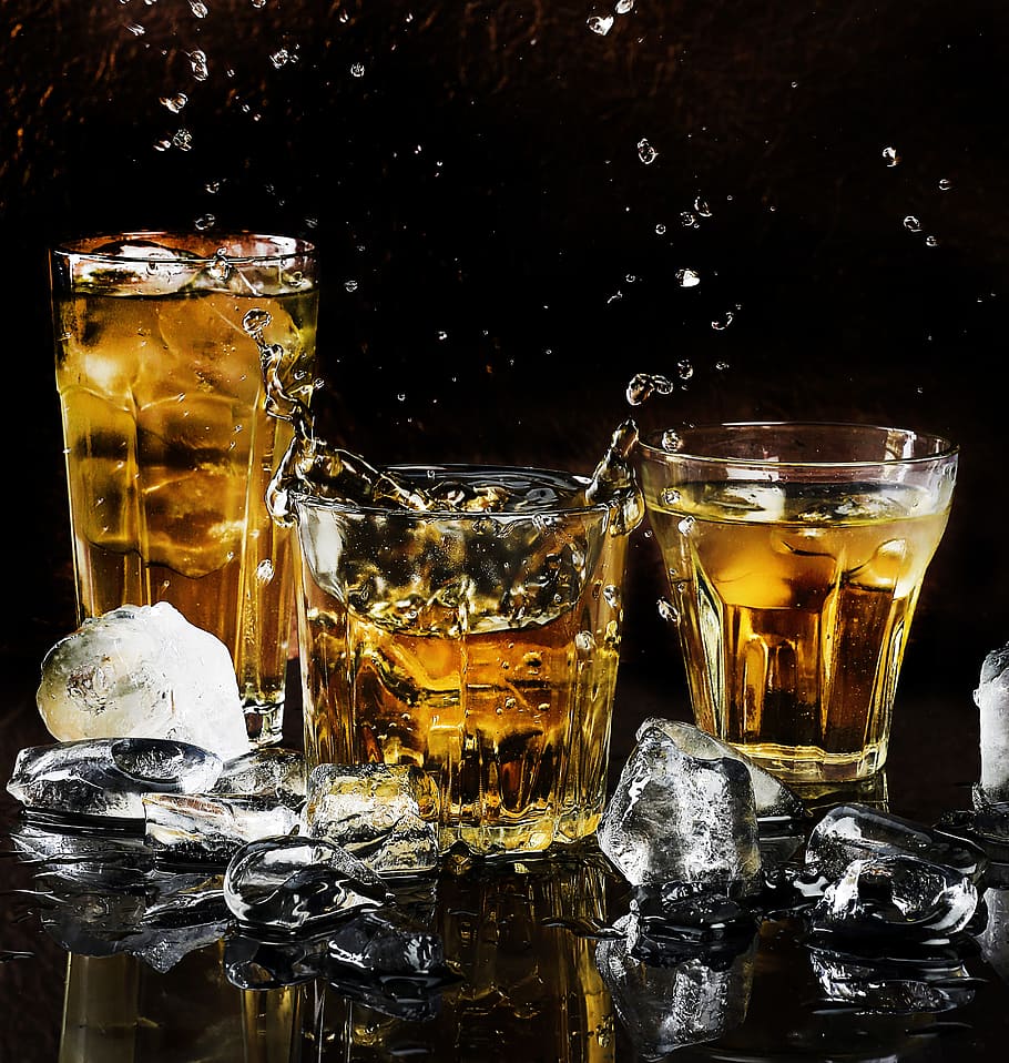 Alcohol Drinks Glasses, liquor, table, cold temperature, no people Free HD Wallpaper