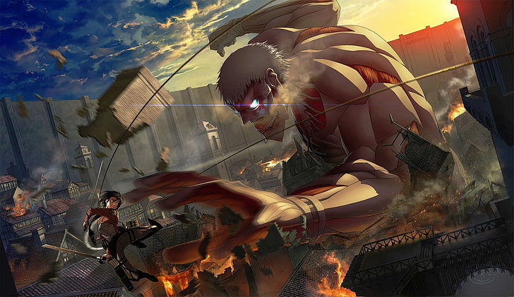 Attack On Titan Fight, leisure activity, lifestyles, multiple exposure, blurred motion Free HD Wallpaper