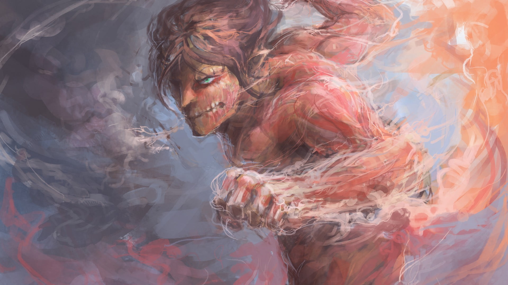 Attack On Titan Laptop, attack, headshot, one person, creativity