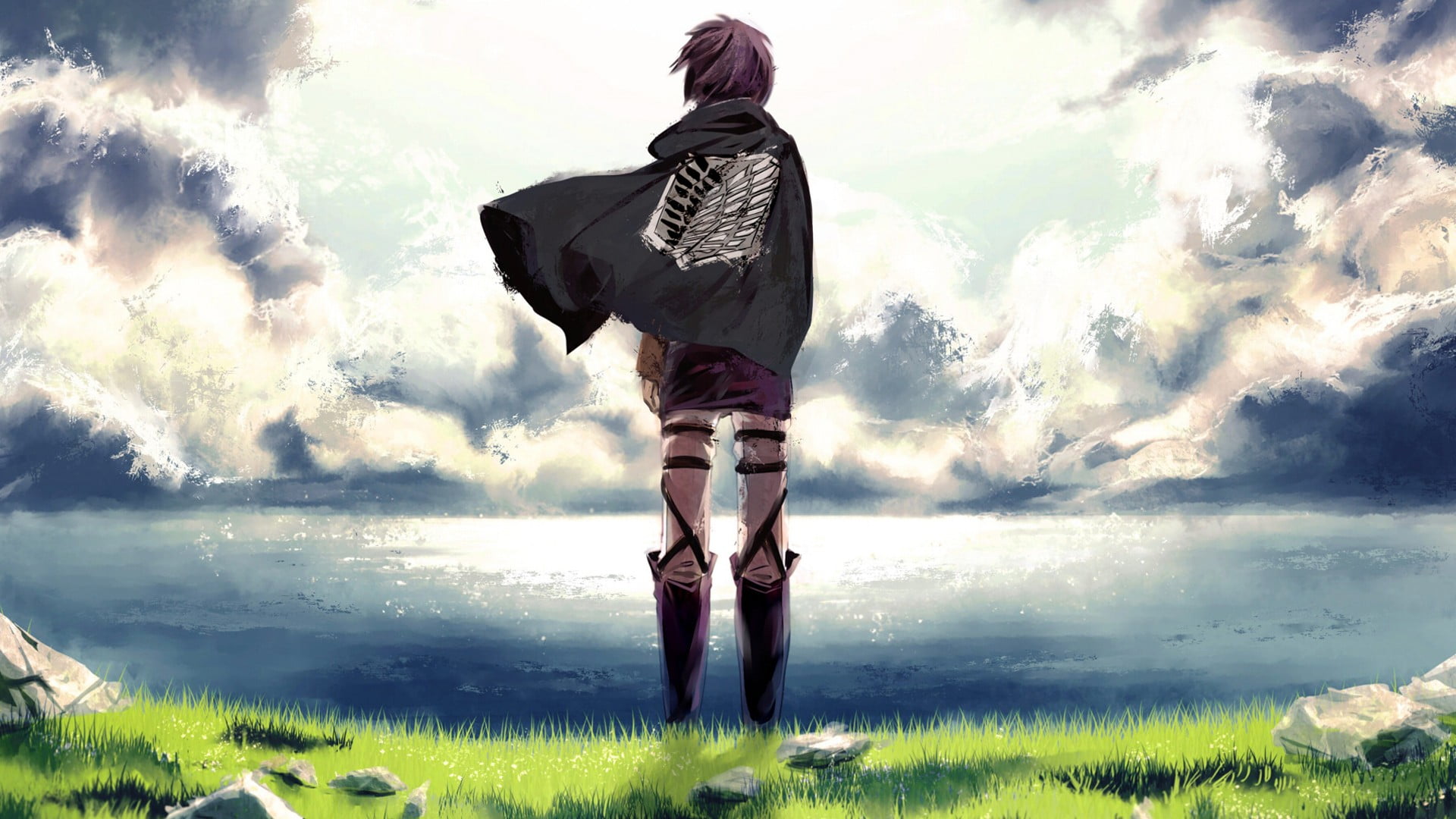 Attack On Titan Season, one person, horizon over water, casual clothing, sea