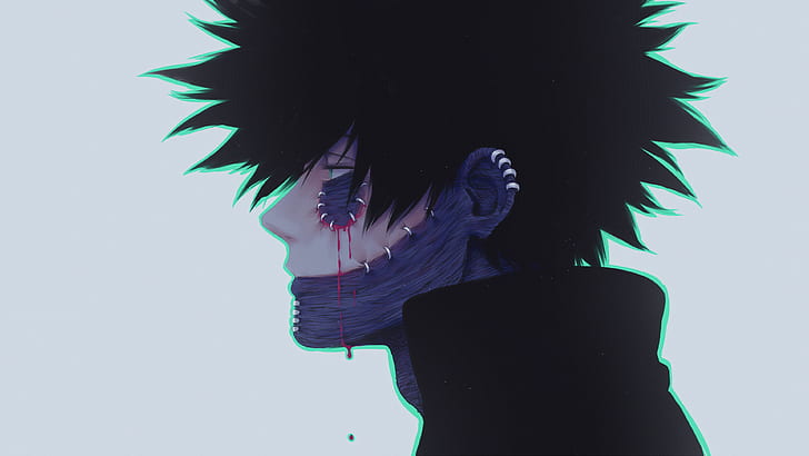 Boku My Hero Academia Dabi, white background, fantasy men, green eyes, environment Free HD Wallpaper