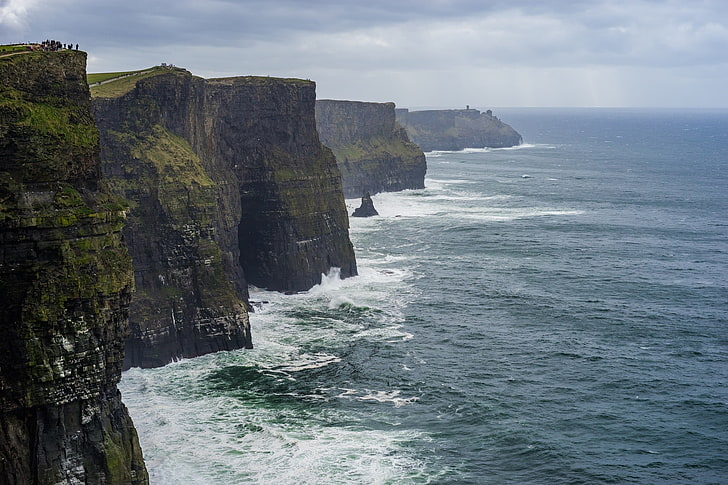 Cliffs of More Ireland, cliff, no people, idyllic, day Free HD Wallpaper