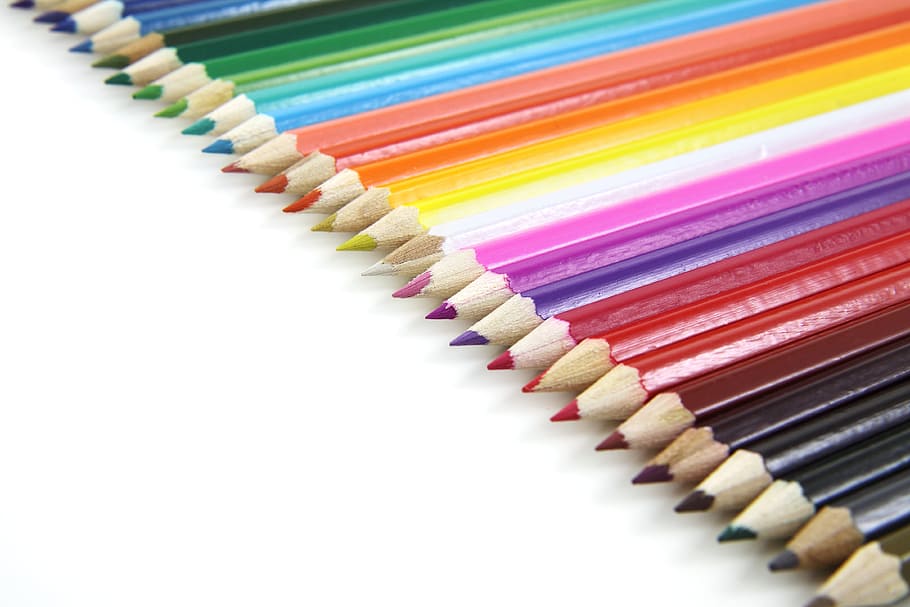 colored pencil, equipment, wood, writing instrument Free HD Wallpaper
