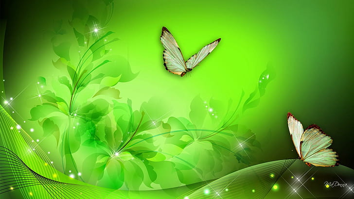 Cute Green Leaf, irish, saint patricks day, floral, fleurs Free HD Wallpaper