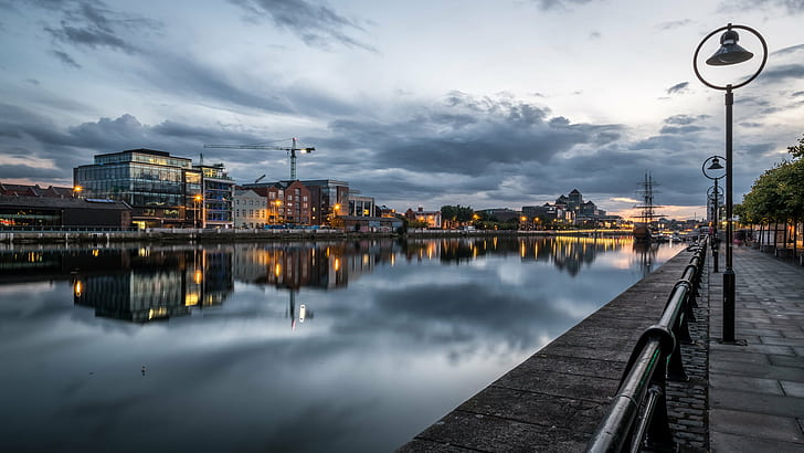 Dublin, print, calm, view, architecture