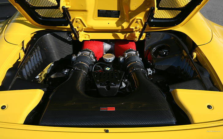 Ferrari 360 Engine, carbon, ferrari, rosso, novitec Free HD Wallpaper