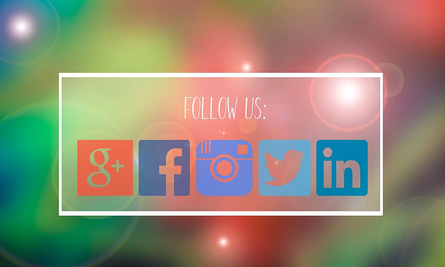 Follow Us On Social Media Graphic, communication, creativity, western script, social Free HD Wallpaper