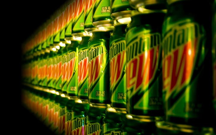 Green Logos, perspective, soda, mountaindew, mountain Free HD Wallpaper