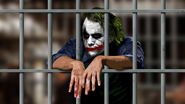 Heath Ledger Joker Prison Scene, the dark knight, real people, negative emotion, evil