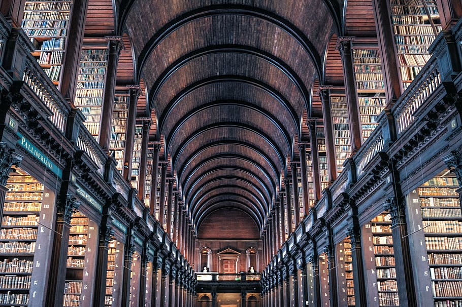 Library Book Mural, the past, indoors, ireland, famous Free HD Wallpaper