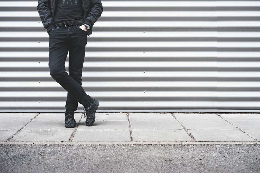 Man Standing On Building, front, people, casual clothing, adults only