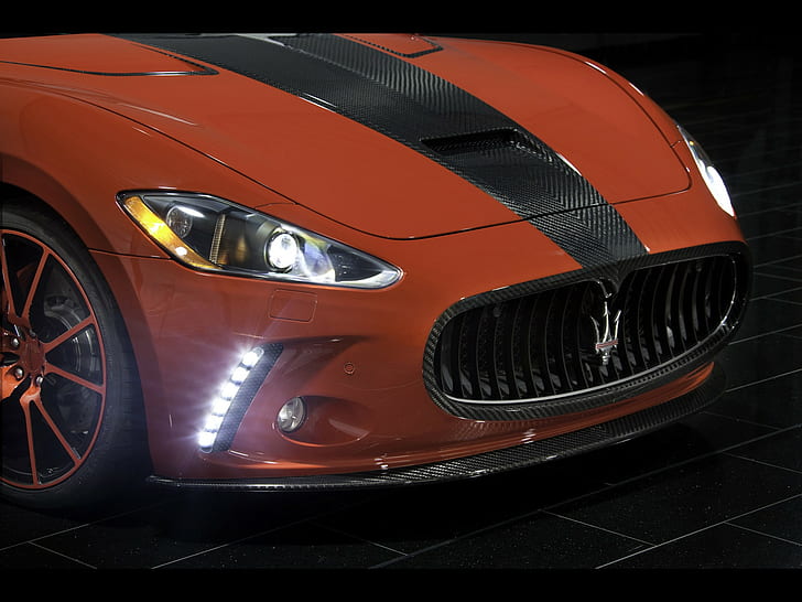 Maserati GranTurismo, maserati, carbon, lights, fiber Free HD Wallpaper