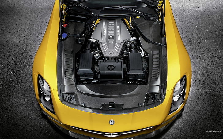 Mercedes SLS AMG, engine, series, cars, carbon Free HD Wallpaper