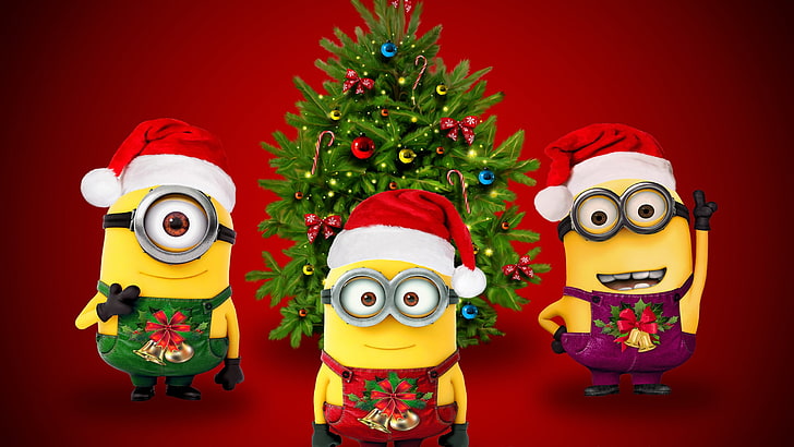 Minion Christmas, chinese new year, christmas decoration, christmas tree, animal themes Free HD Wallpaper