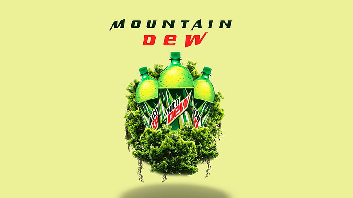 Mountain Dew Cartoon, large group of objects, multi colored, still life, no people Free HD Wallpaper