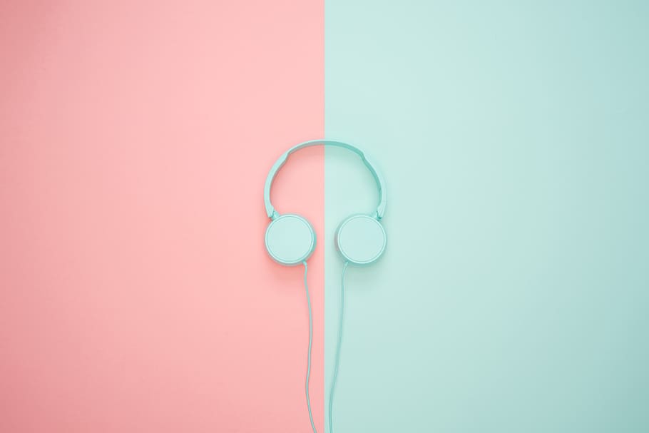 Pink Blue Aesthetic, headphone, positive emotion, indoors, graphic Free HD Wallpaper