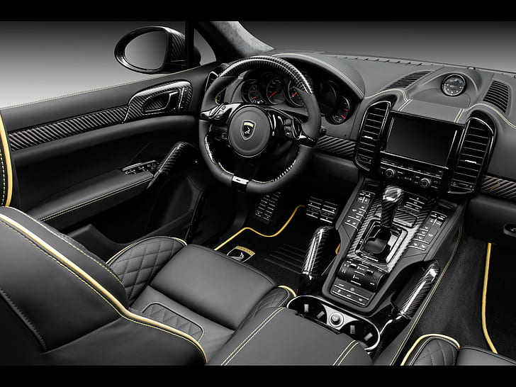 Porsche Cognac Interior, interior, fiber, cayenne, porsche Free HD Wallpaper