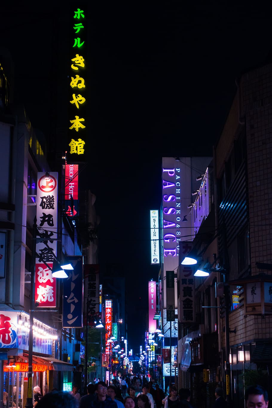 Rainy City at Night, neon, text, script, asian Free HD Wallpaper