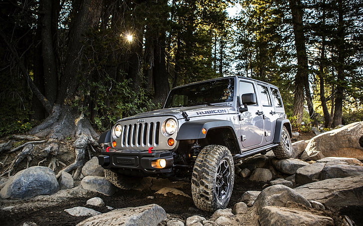 Used Jeep Wrangler Rubicon, rally car racing, rover, summer, competition Free HD Wallpaper