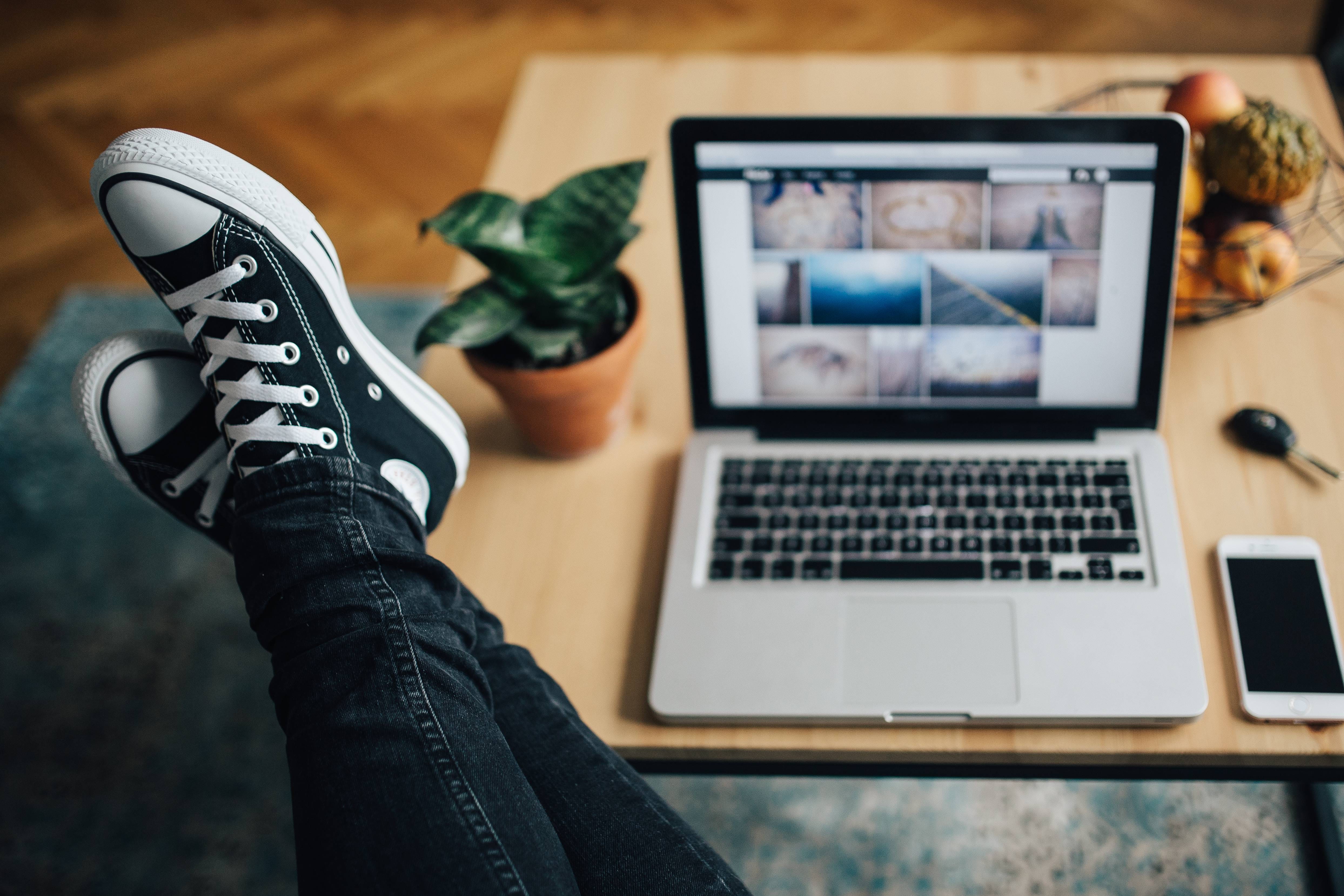 Working From Home, legs, human body part, computer, human limb