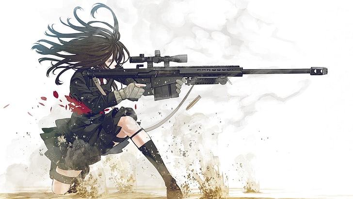 Anime Sniper Gun, sport, one person, activity, shooting a weapon Free HD Wallpaper