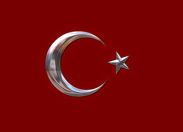Atatürk Founder, flag, decoration, copy space, two objects Free HD Wallpaper