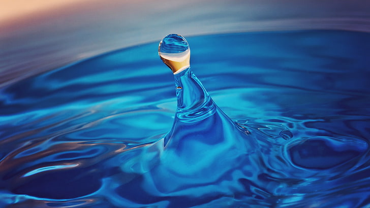 Blue Drip, glass, refreshment, style, color Free HD Wallpaper