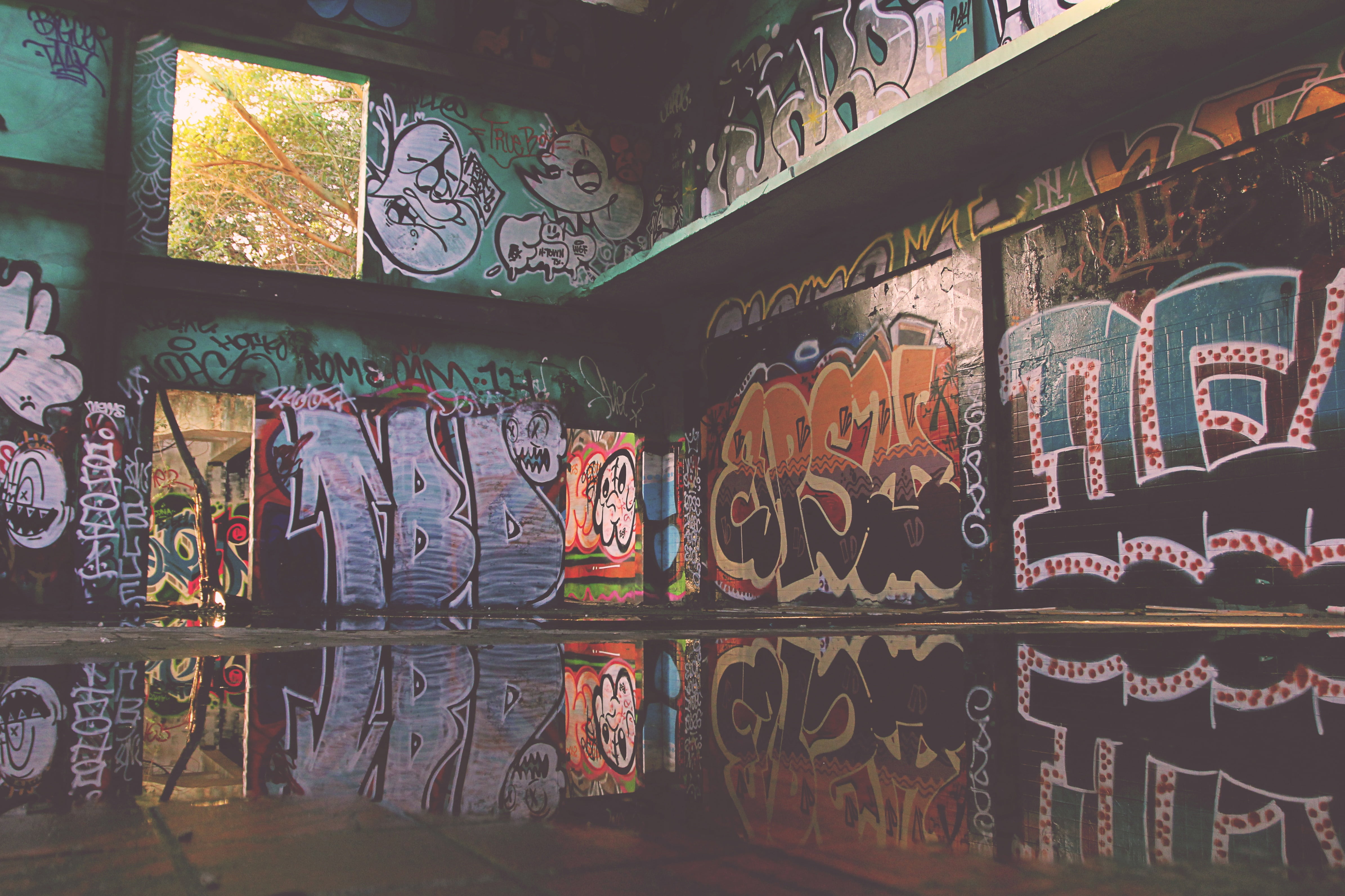 Brick Wall Bedroom, street artist, gang, communication, spray paint