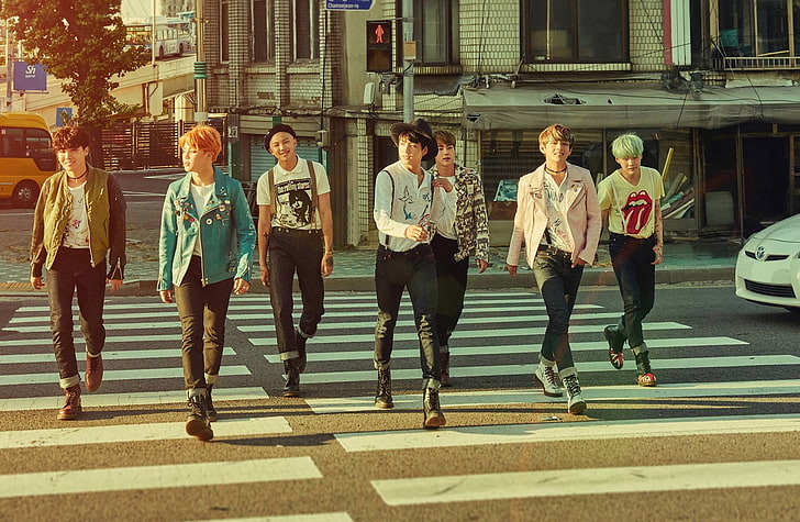 BTS Family, street, jin bts, kpop, lifestyles Free HD Wallpaper