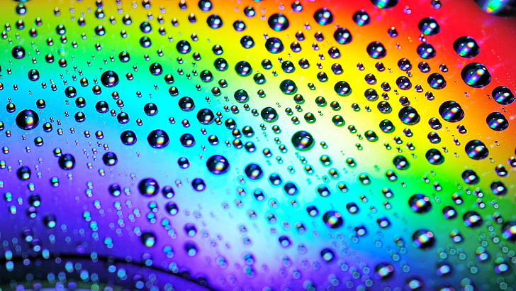 Colorful, texture, raindrop, gradient, water Free HD Wallpaper