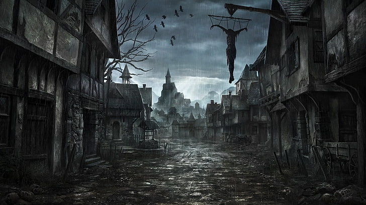 Dark Ages History, street, no people, alley, cloud  sky Free HD Wallpaper