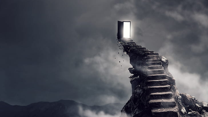 Download Dark, hope, nothingness, light, stair Free HD Wallpaper