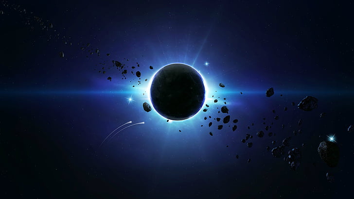 During a Solar Eclipse, high, galax, fantasy, universe Free HD Wallpaper