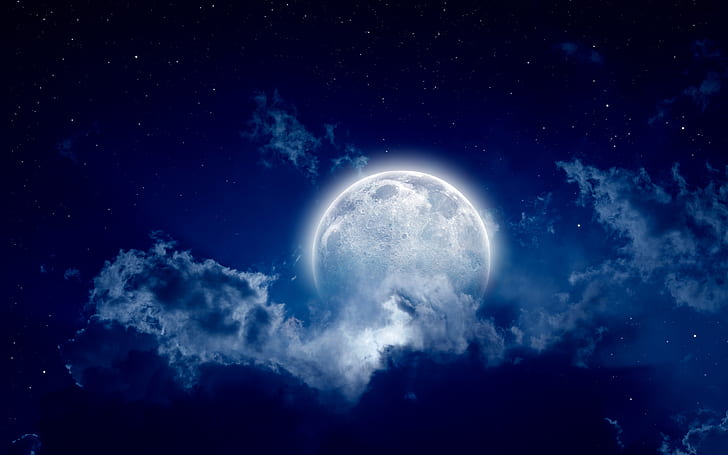 Forest Moon Night Sky, cloudy, moonlight, sky, moon Free HD Wallpaper