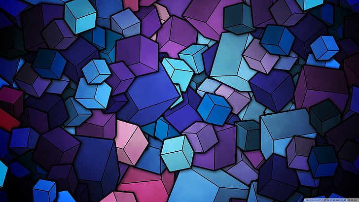 Geometric Stained Glass, bright, graphic, squares, decoration Free HD Wallpaper