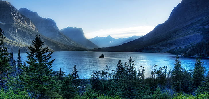 Glacier National Park 2560X1440, exposure, nature, stunning, panorama Free HD Wallpaper