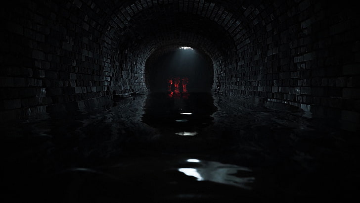 Hideo Kojima Family, horror, water, reflection, brick