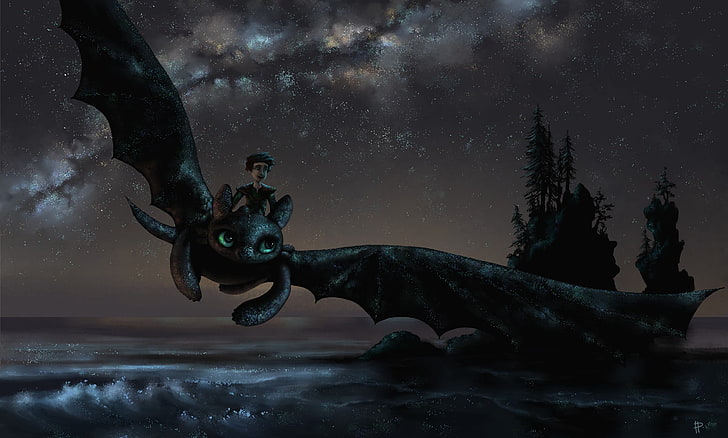 How to Train Your Dragon Artwork, star  space, sky, night, representation Free HD Wallpaper