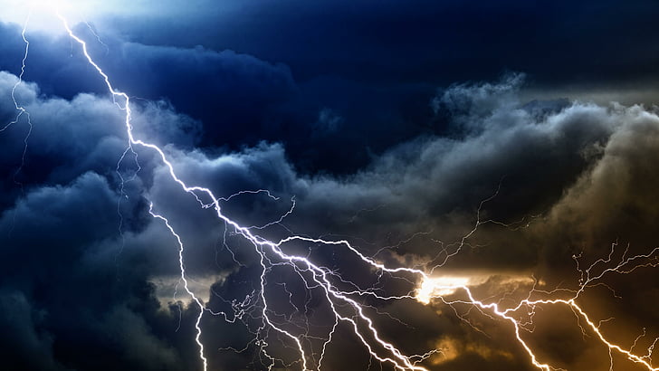 Lightning Photos, cloudy, stormy, storm, clouds Free HD Wallpaper