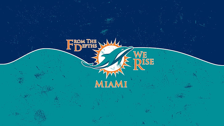 Miami Dolphins Concept Logo, animal representation, sign, art and craft, western script Free HD Wallpaper