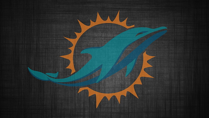 Miami Dolphins Football Logo, textured, nature, studio shot, representation Free HD Wallpaper