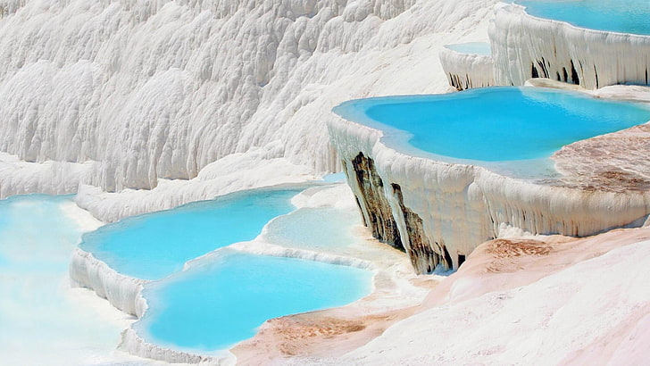 Pamukkale Turkey Hotel, rock, pamukkale, thermal, pools Free HD Wallpaper