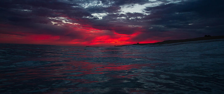 Red Ultra Wide 2560X1080, outdoors, night, cloud  sky, power in nature