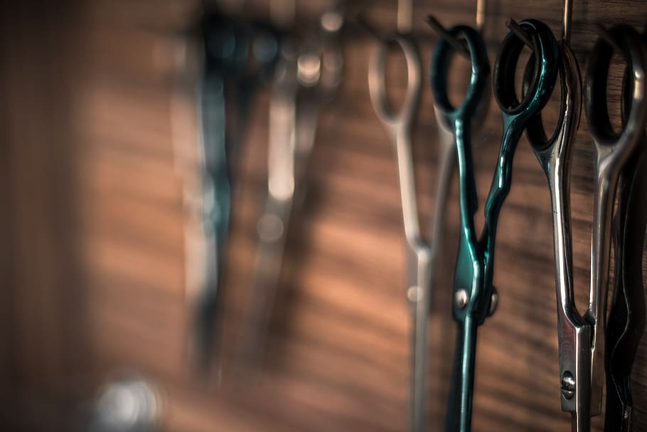 School Scissors, indoors, no people, barrier, in a row Free HD Wallpaper