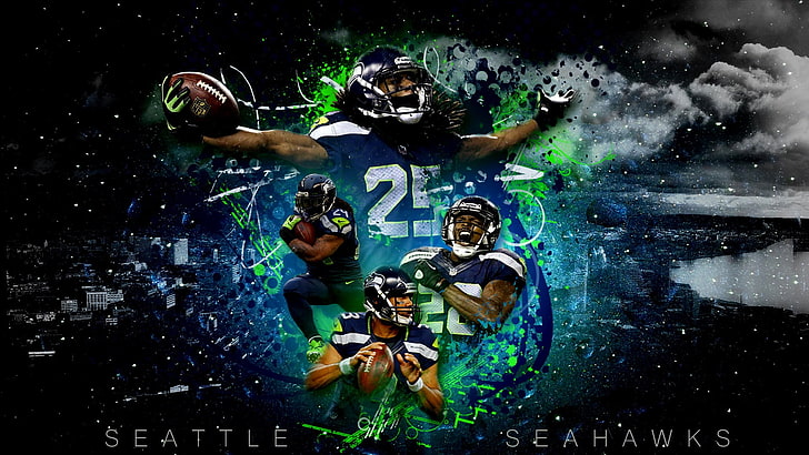 Seattle Seahawks Logo, lifestyles, underwater, digital composite, dark Free HD Wallpaper