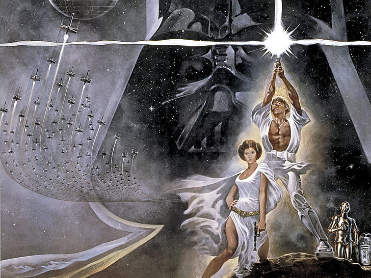 Star Wars Ep 4, star wars episode iv  a new hope, poster Free HD Wallpaper