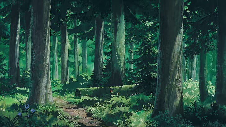 studio ghibli, nature, landscape, forest Free HD Wallpaper