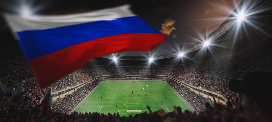 2018 World Cup Final Stadium, spectator, real people, fan  enthusiast, patriotism Free HD Wallpaper